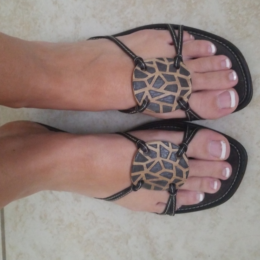 Italian Brown Medallion Sandals